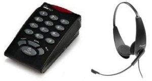 TELEFON AXTEL 750 + SŁUCHAWKA NAGŁOWNA ACCUTONE TB710