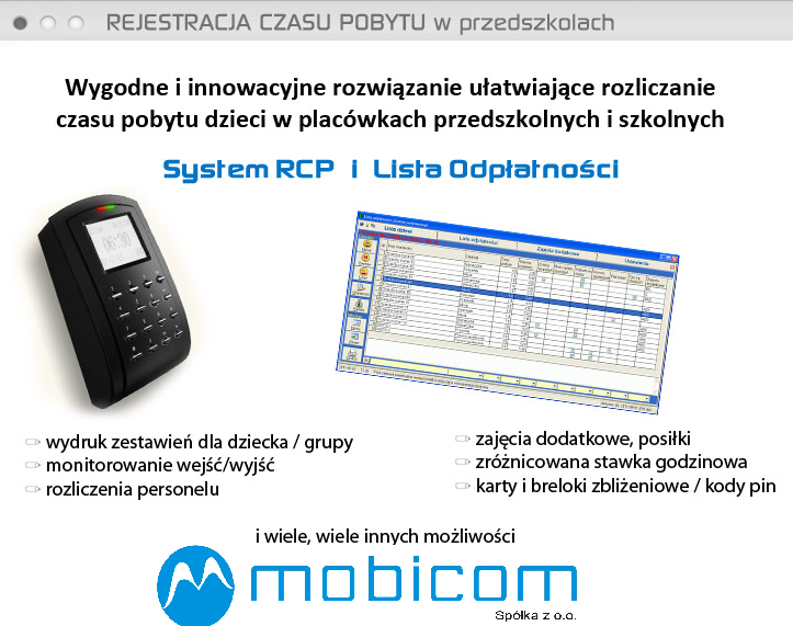 Elektroniczny System Rejestracji i Rozliczania odpłatności dzieci za Przedszkole